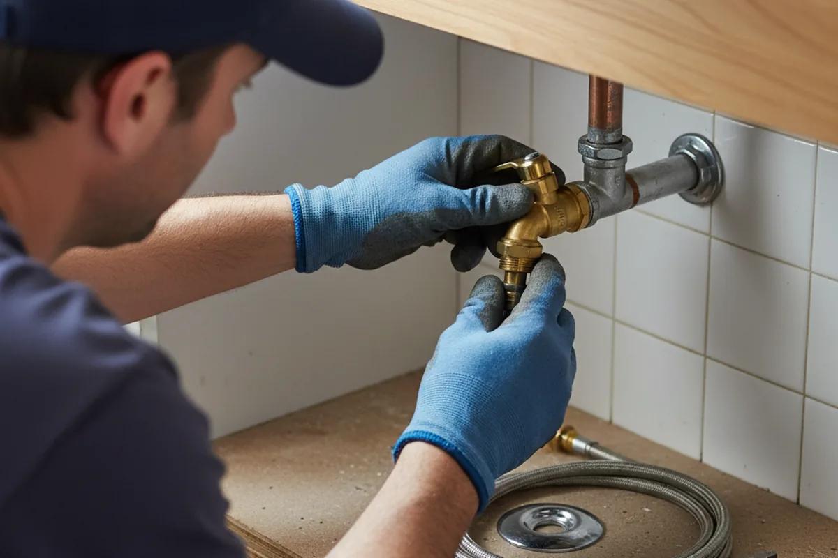 Shutoff valve and fitting work during Emergency Plumbing in Crowder